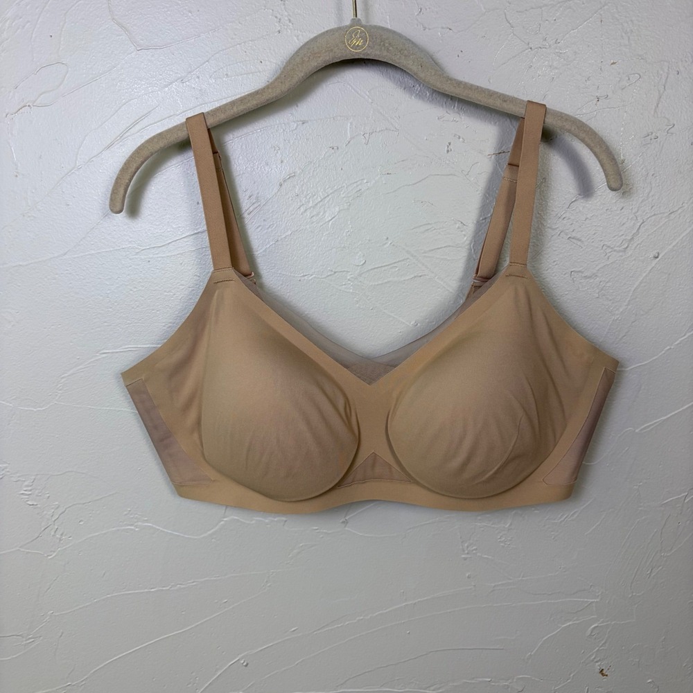Honeylove Crossover Bra XL Tan Wireless Supportive Comfort #LWBR0302V3 38D 38DD
